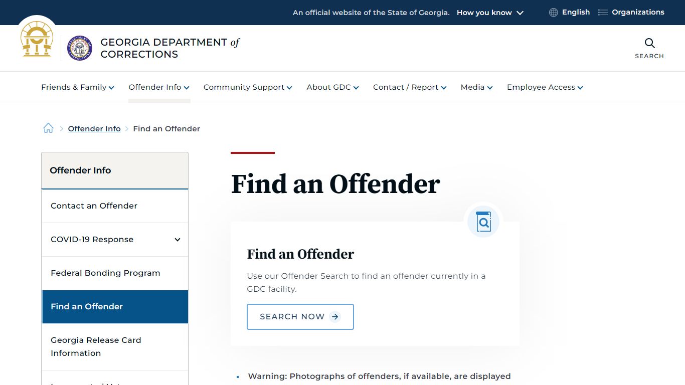 Find an Offender | Georgia Department of Corrections