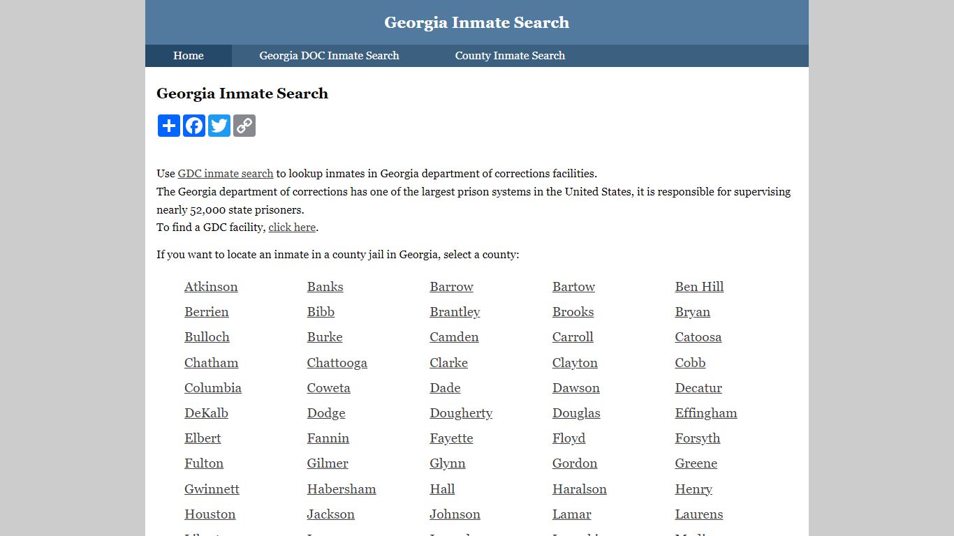 Georgia Inmate Search